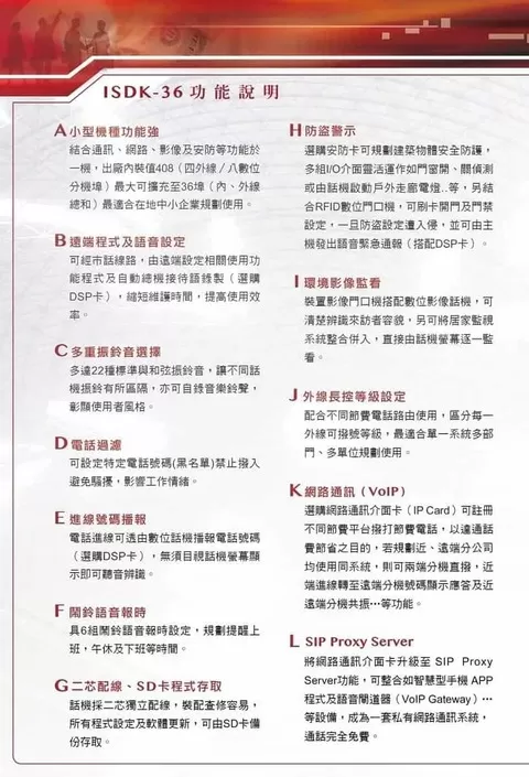 聯盟總機主機 ISDK 36 聯盟總機主機 ISDK 36